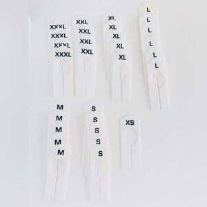 Set of 30 White Clothing Size Markers Sizing Dividers Sizes XS-XXXL